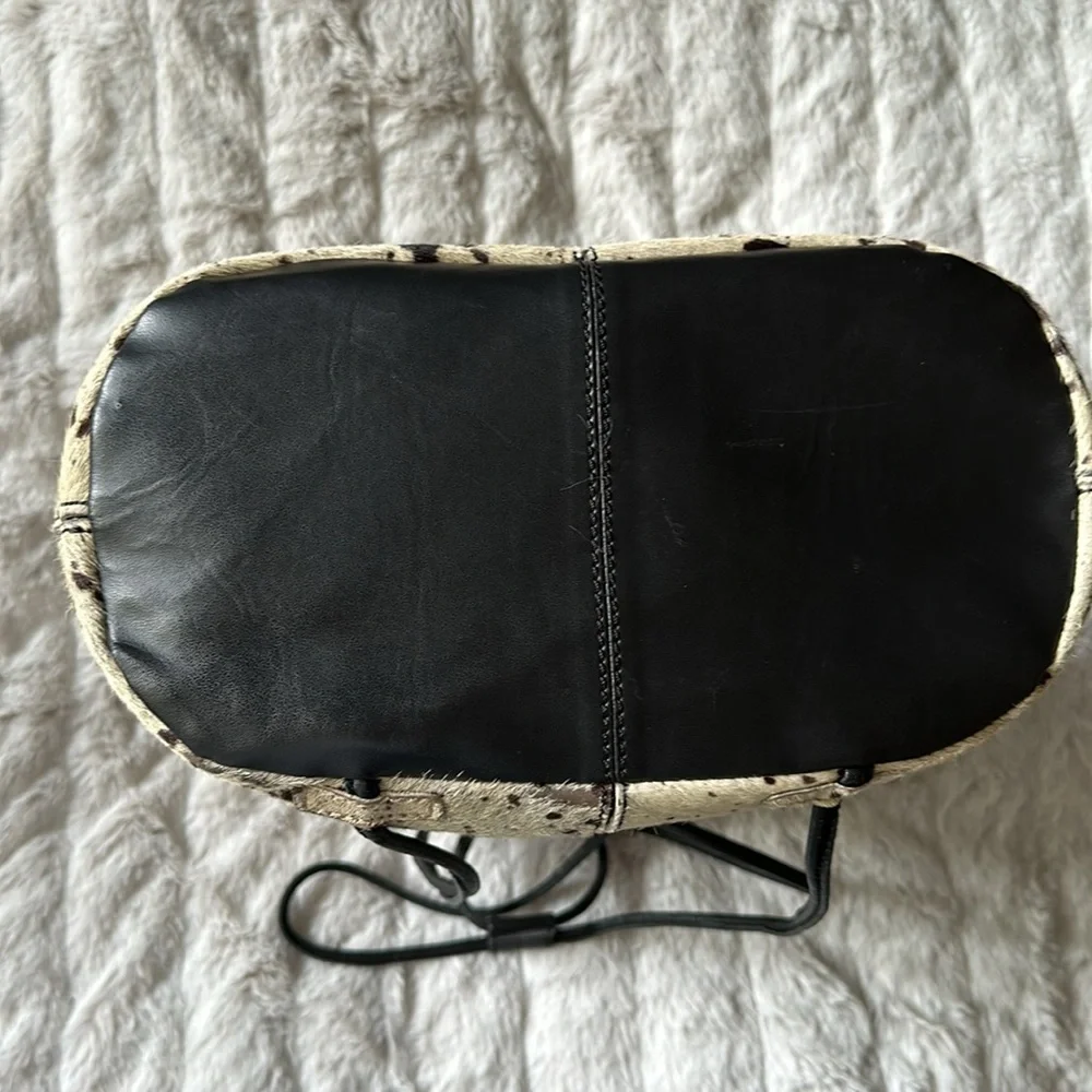 Faux cowhide drawstring‎ backpack